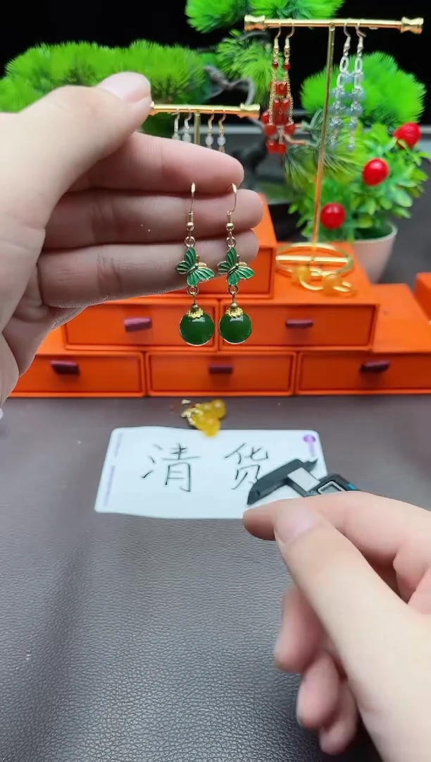 玛瑙/玉髓耳饰银S925镶嵌436