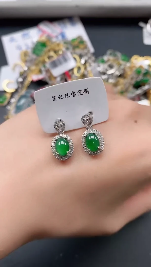 银S925镶嵌戒指翡翠1