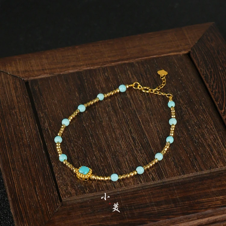 18K金绿松满天星金珠手链（多样性发货）G90511