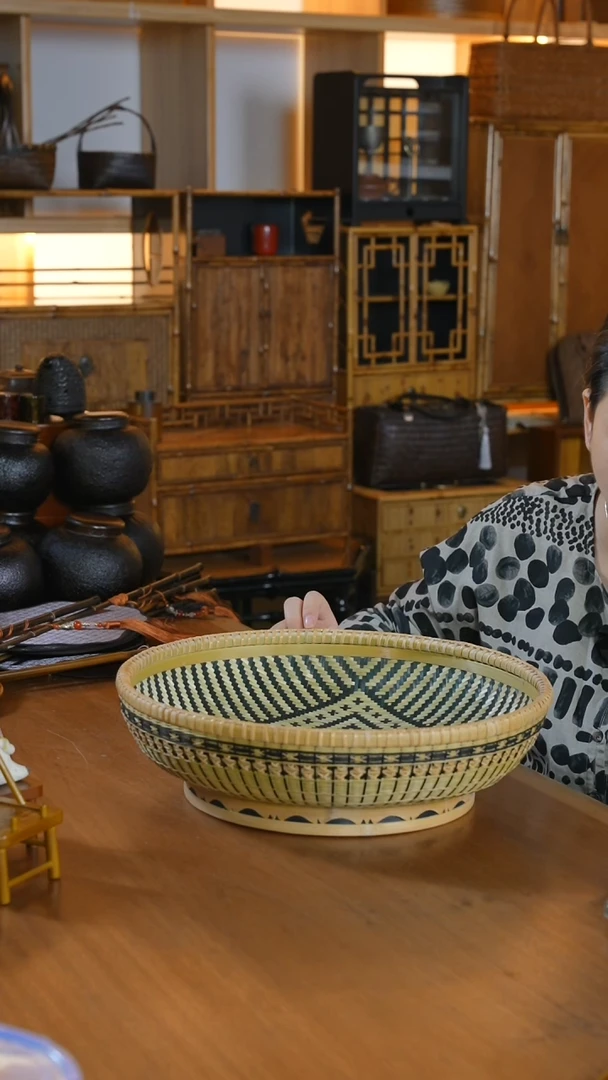 竹福禄满堂竹编筐 福字筐