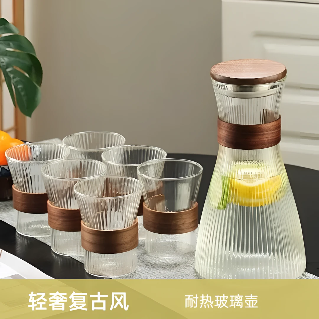 家用高温耐热玻璃水壶冷水壶玻璃杯客厅茶杯凉水壶高硼硅玻璃壶