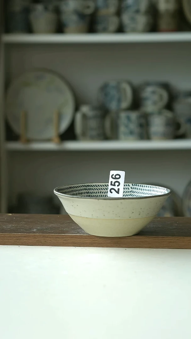 256微瑕跳刀纹早餐碗14.5cm@4-2@