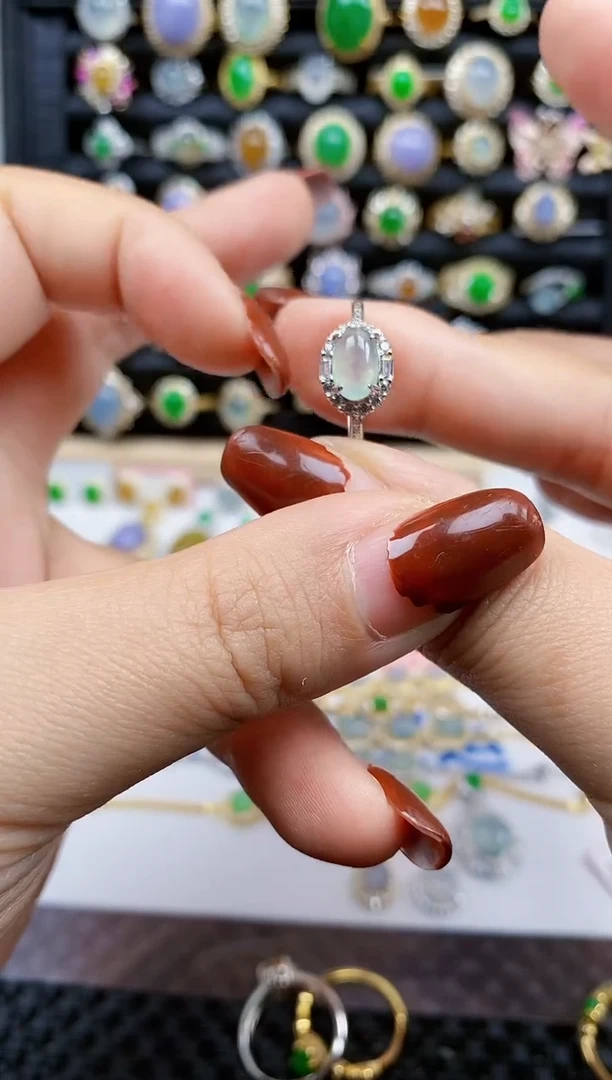 银S925镶嵌戒指翡翠282