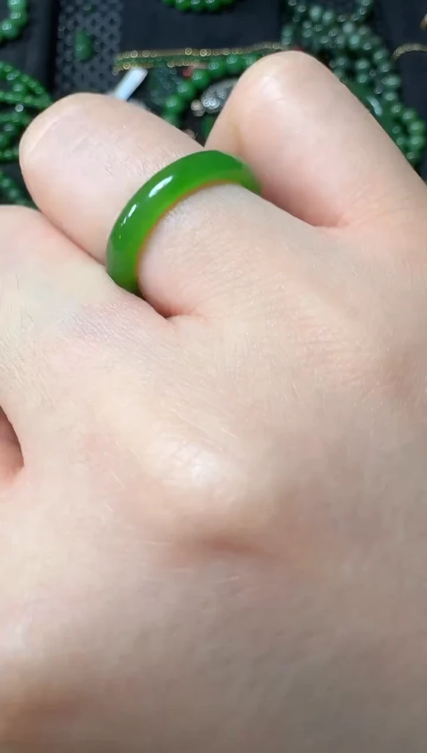 和田玉（碧玉）戒指未镶嵌12-13