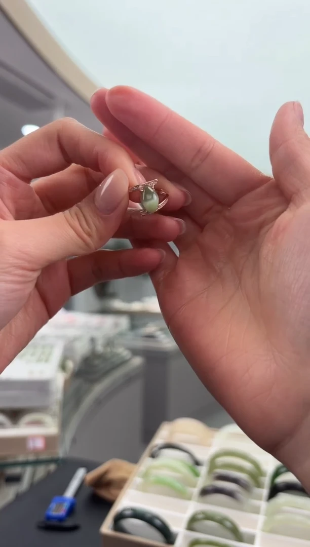 银S925镶嵌戒指和田玉31