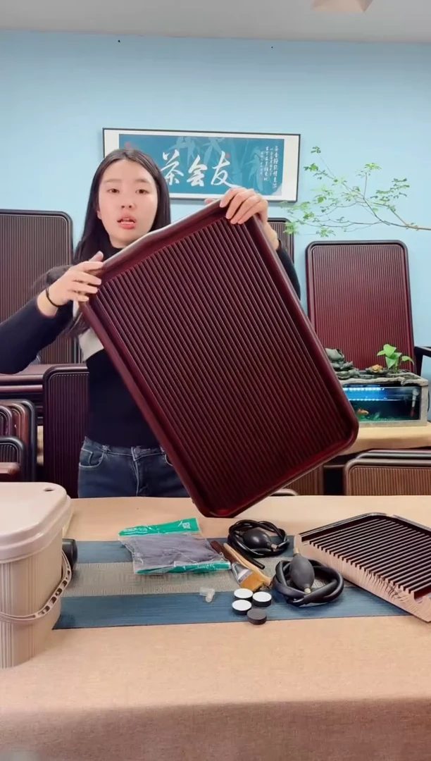 8****匠60*40*4大海红色款式茶盘