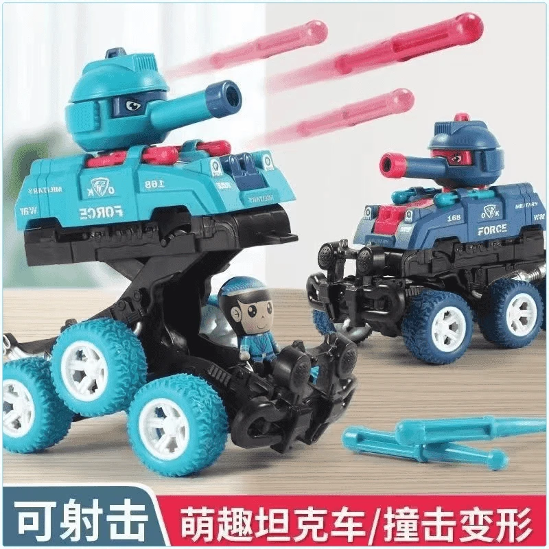 儿童惯性变形坦车可发射越野车男孩玩具滑行模型