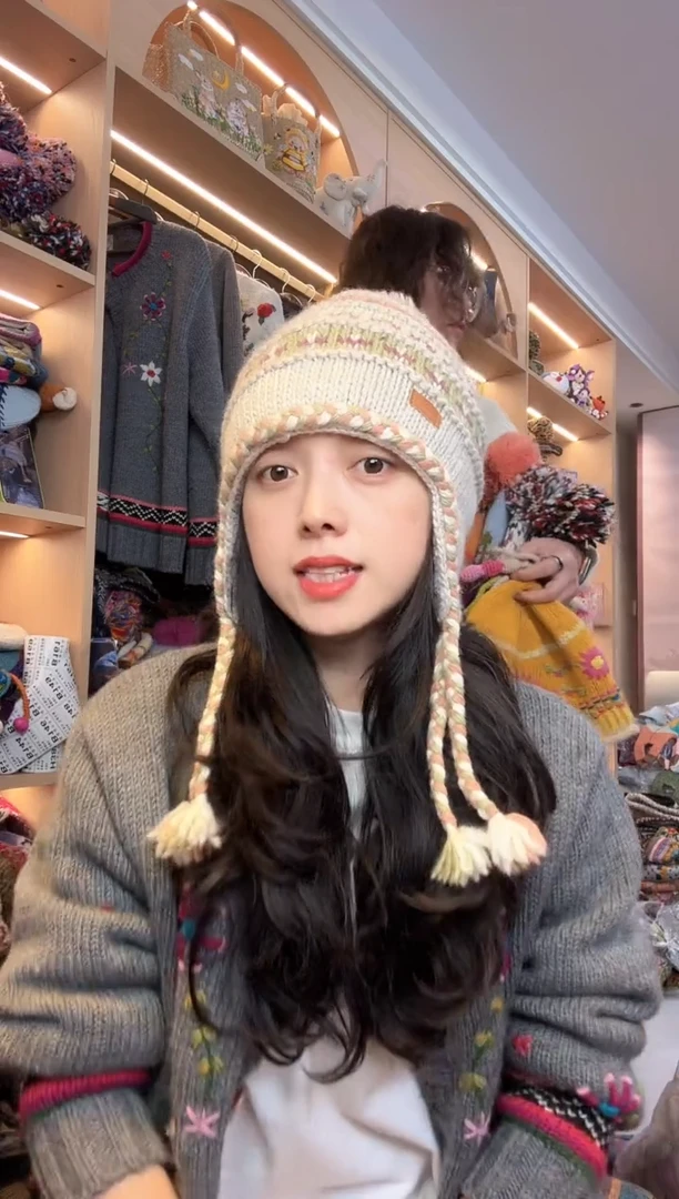 纯棉美利奴灰色大麦同款护耳帽