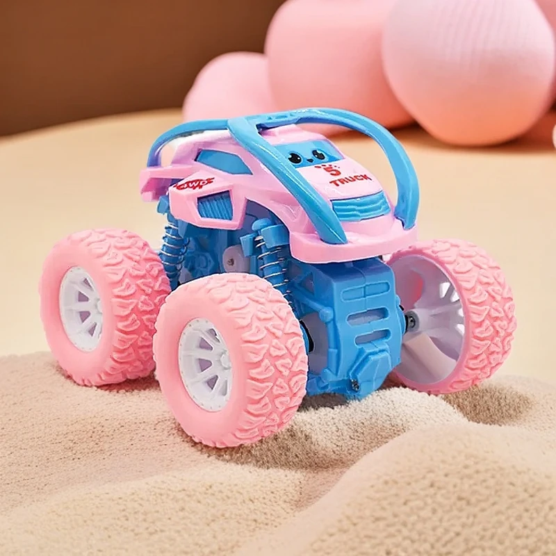 马卡龙色宝宝翻滚四驱车玩具车儿童惯性男孩女孩小汽车翻跟头耐摔