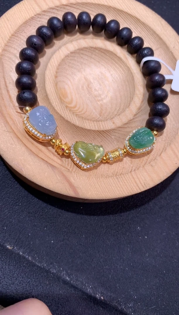 银S925镶嵌手串翡翠手串