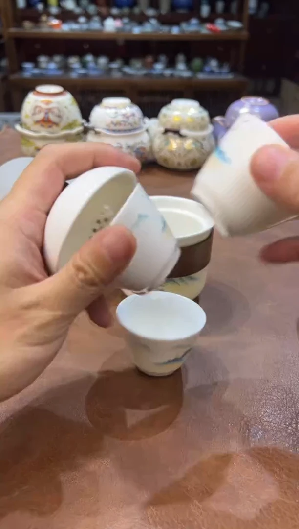 真的很便宜超好看会开片的旅行茶具