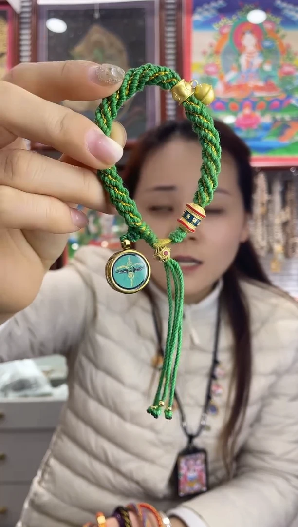 吊坠纯手绘唐卡（非质量问题不退不换）1.5绿妈妈眼睛+手绳