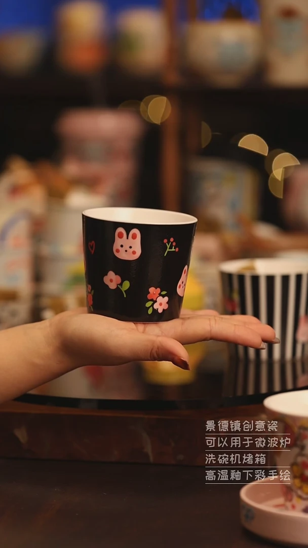 陶瓷景德镇可爱陶瓷釉下彩绘设计师款H381