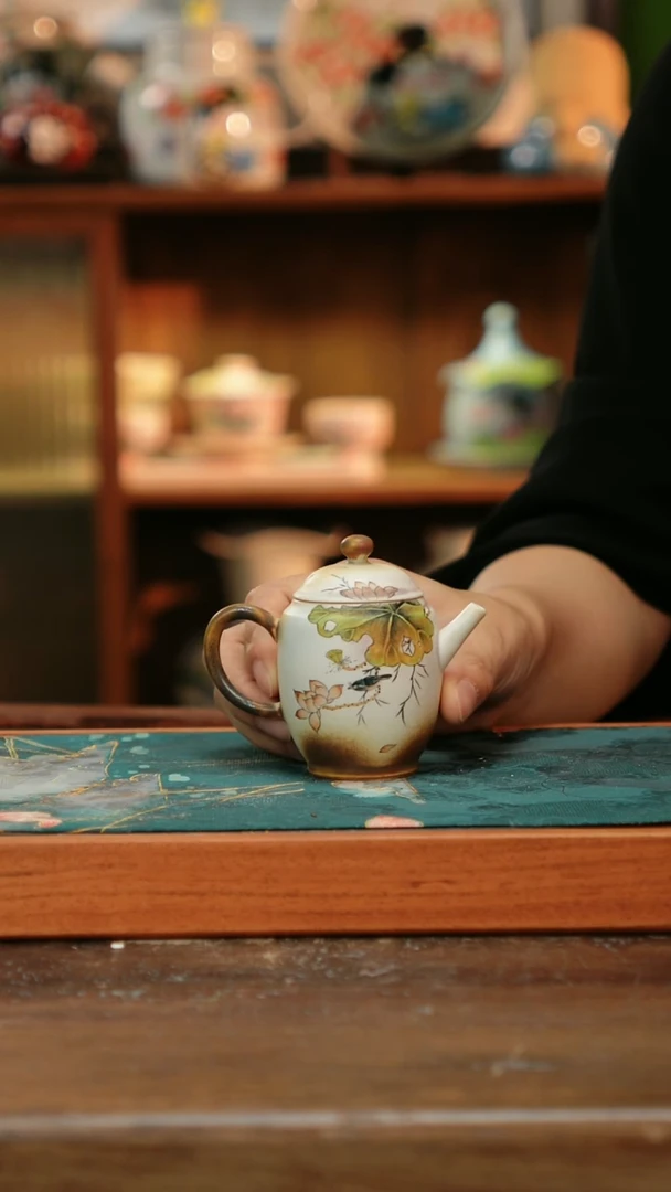 摆件景德镇纯手工釉下彩精品茶具