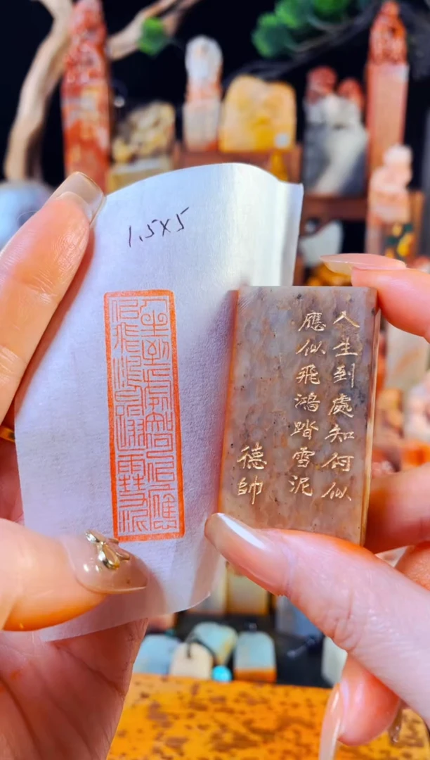 浙江红石印石手工篆刻《人生到处知何...》