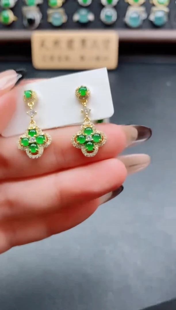 银S925镶嵌戒指翡翠1