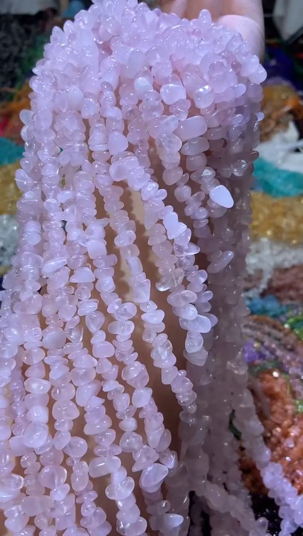 水晶珠宝半成品未镶嵌粉水晶