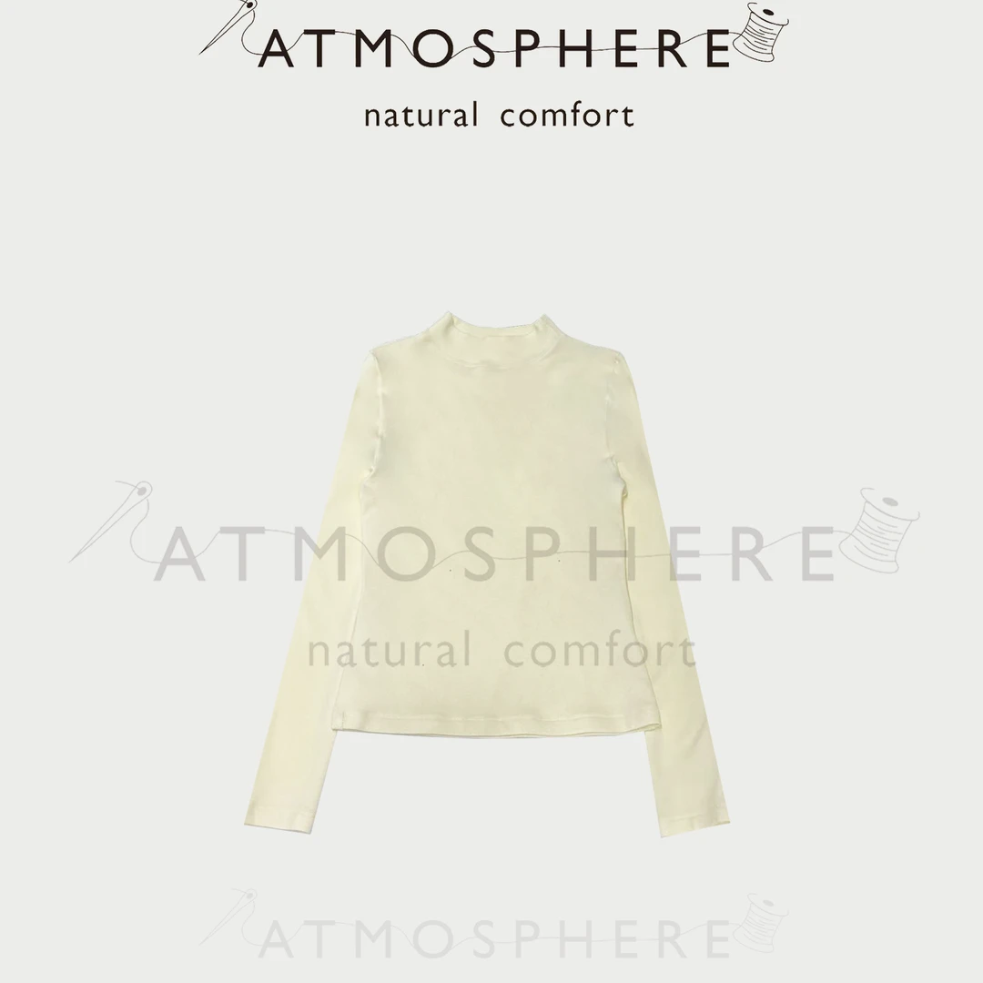 冬日小暖炉系列 高定羊绒蛋白料 微高领修身打底衫