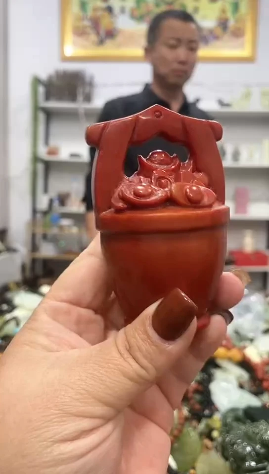 未镶嵌岫玉手把