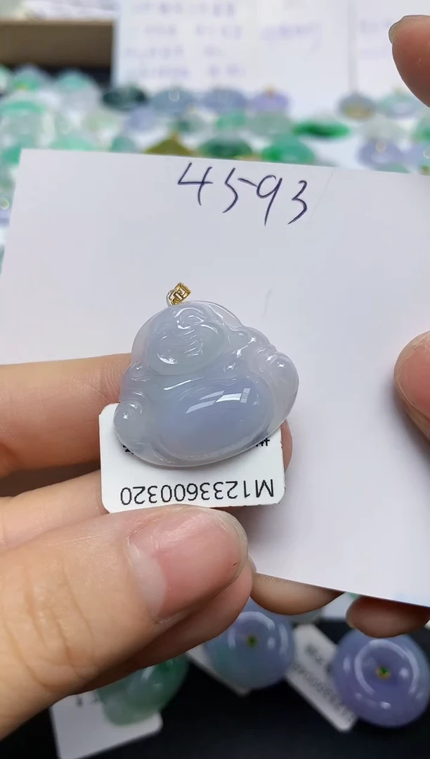 翡翠18K金镶嵌颈饰天然缅甸翡翠A货