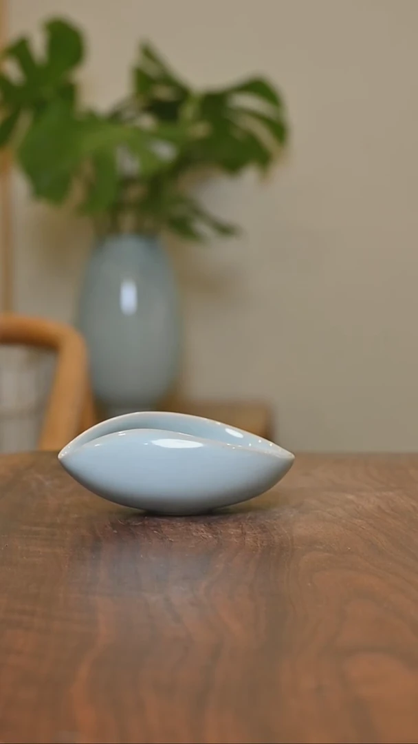 天青釉 茶荷 微瑕