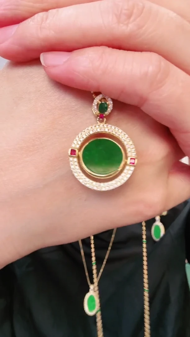 【闪购商品】翡翠颈饰银S925镶嵌吊坠