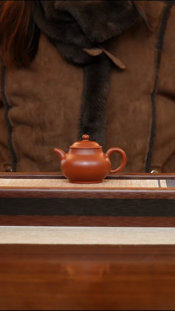 朱泥小潘壶130cc宜兴手工紫砂壶