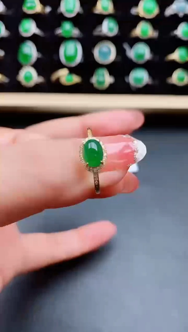 【闪购商品】翡翠戒指银S925镶嵌8580508