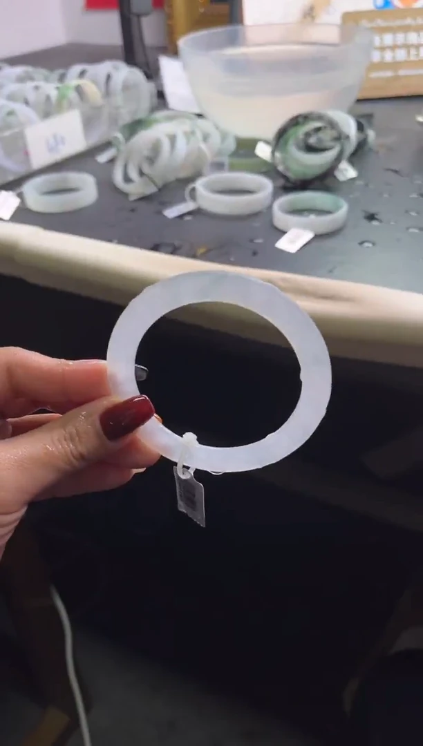 未镶嵌手镯定制翡翠白冰56-62