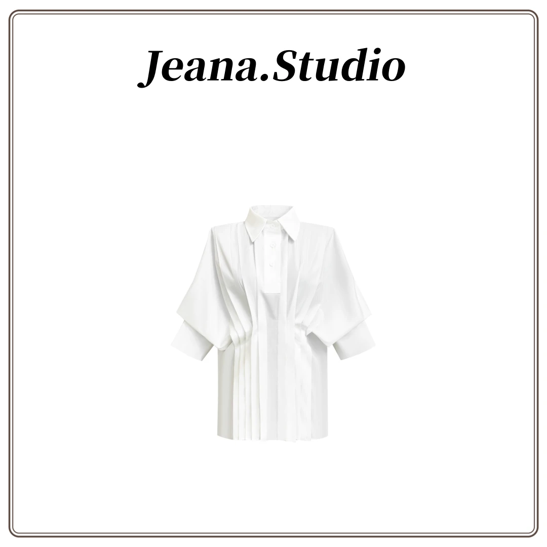 【Jeana.Studio】原创设计高级感多幅褶皱小众设计衬衫