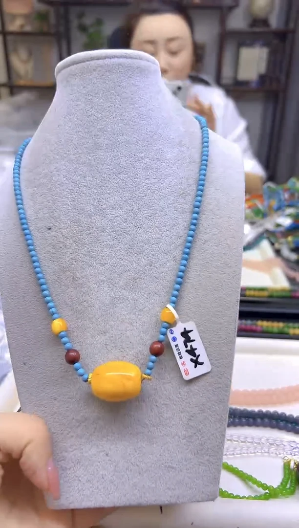 未镶嵌颈饰蜜蜡DIY款X474