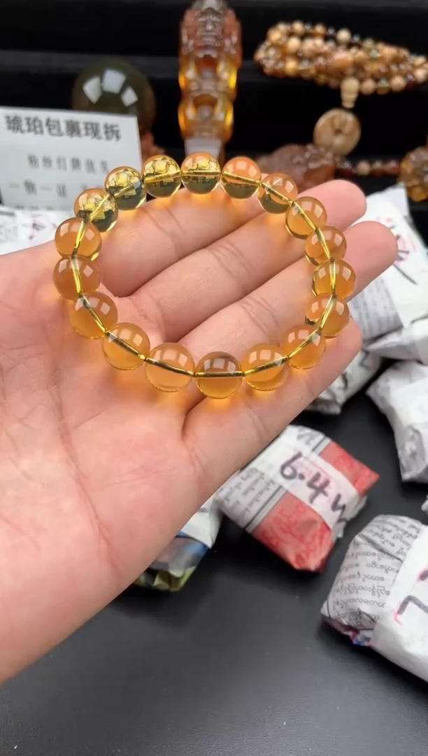 【闪购商品】琥珀手链未镶嵌蓝珀净水手串