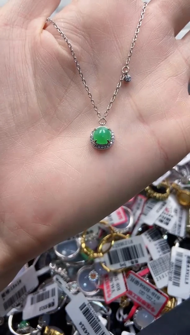 翡翠戒指银S925镶嵌555-------1