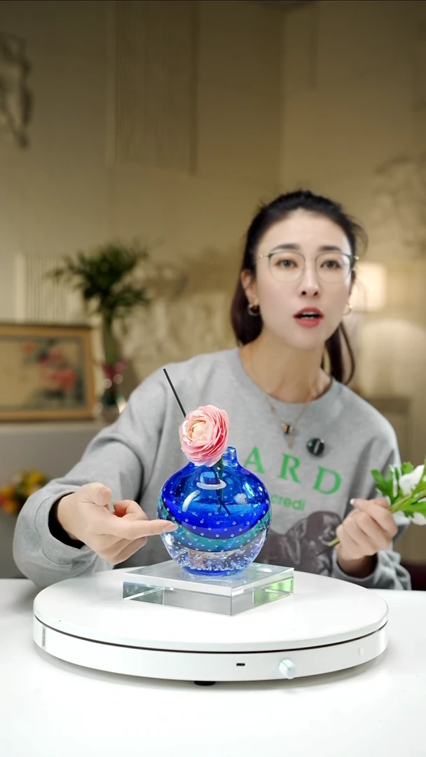 手工艺品琉璃宝石蓝气泡款香薰瓶