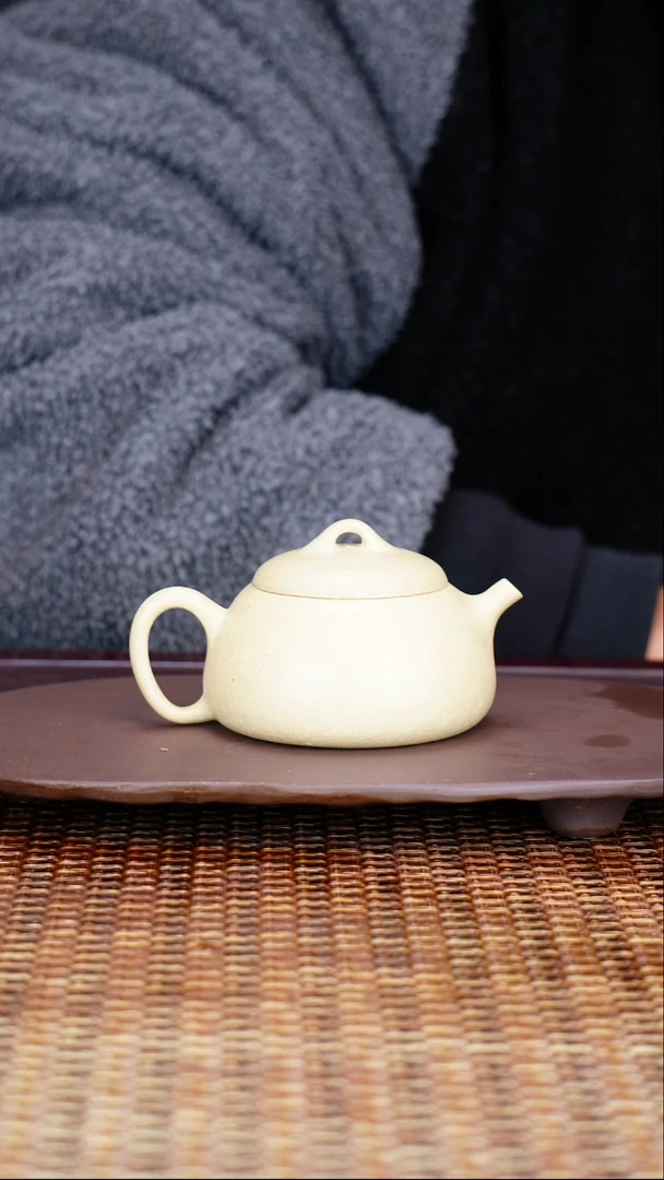茶壶紫砂汀禾紫砂原矿本绿《乳瓢》