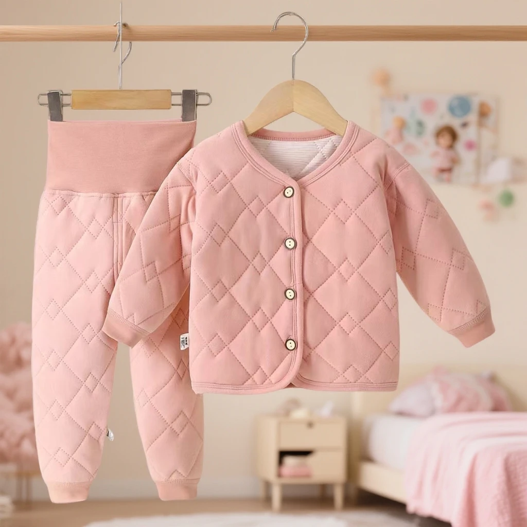 儿童无骨保暖套装加厚校服神器儿童秋冬男女童宝宝保暖衣套装外穿