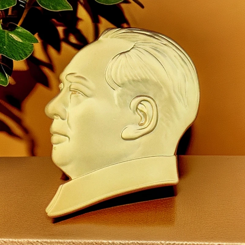 合金胸针 毛主席像章金色胸章人头徽章镀金纪念章伟人胸素款可爱