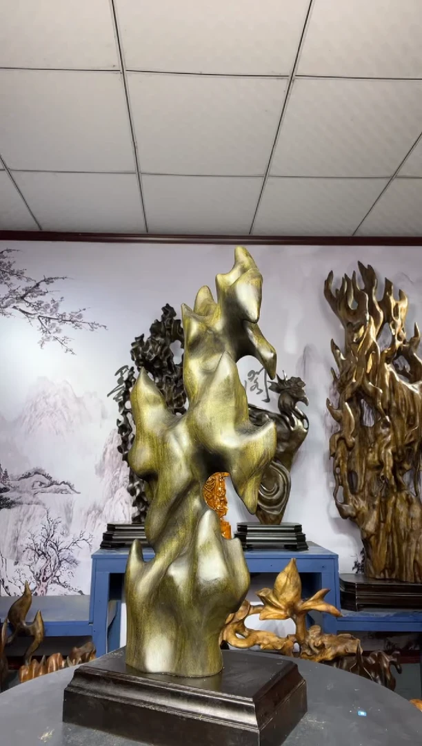 金丝楠木雕款坤**肉金丝楠木工艺品摆件