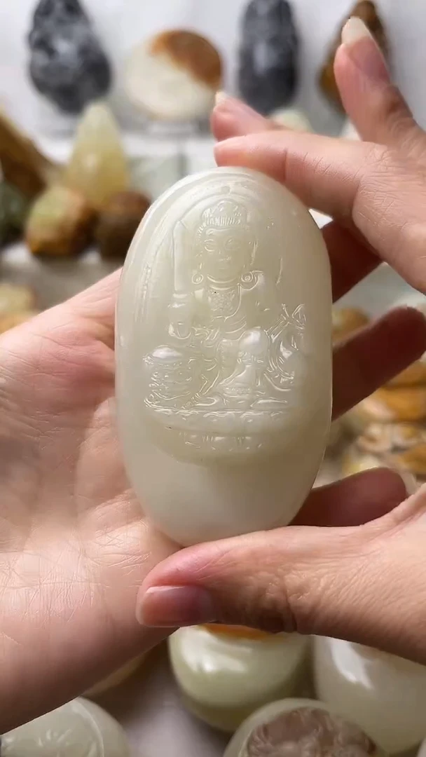 石材古青石棉纹正常不退换文殊菩萨