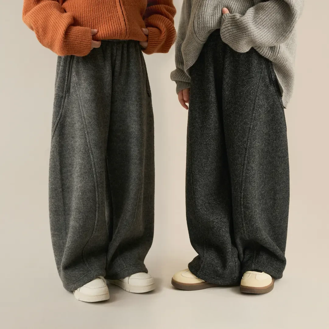 女童裤子2025新款秋冬休闲裤加绒保暖显瘦弯刀裤中大童女童裤子潮