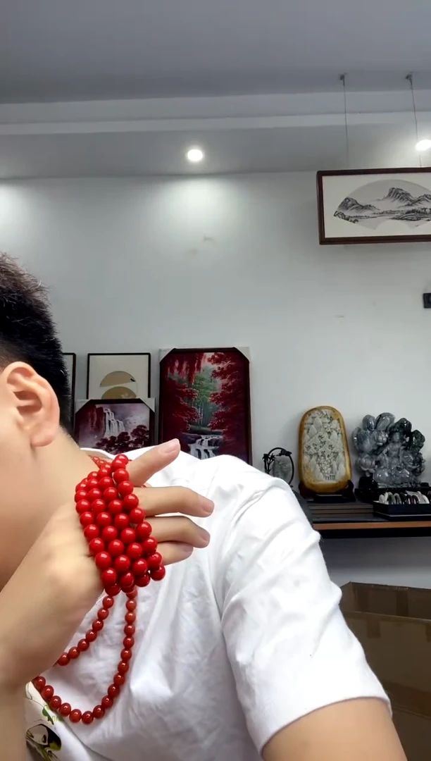 天然辰砂朱砂手串卡10