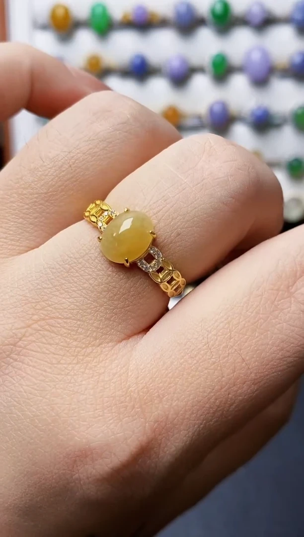 银S925镶嵌戒指翡翠3052