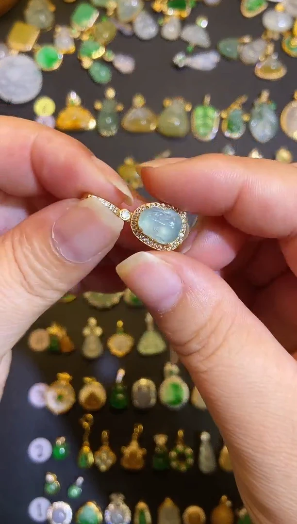 吊坠(不含链)银S925镶嵌翡翠1