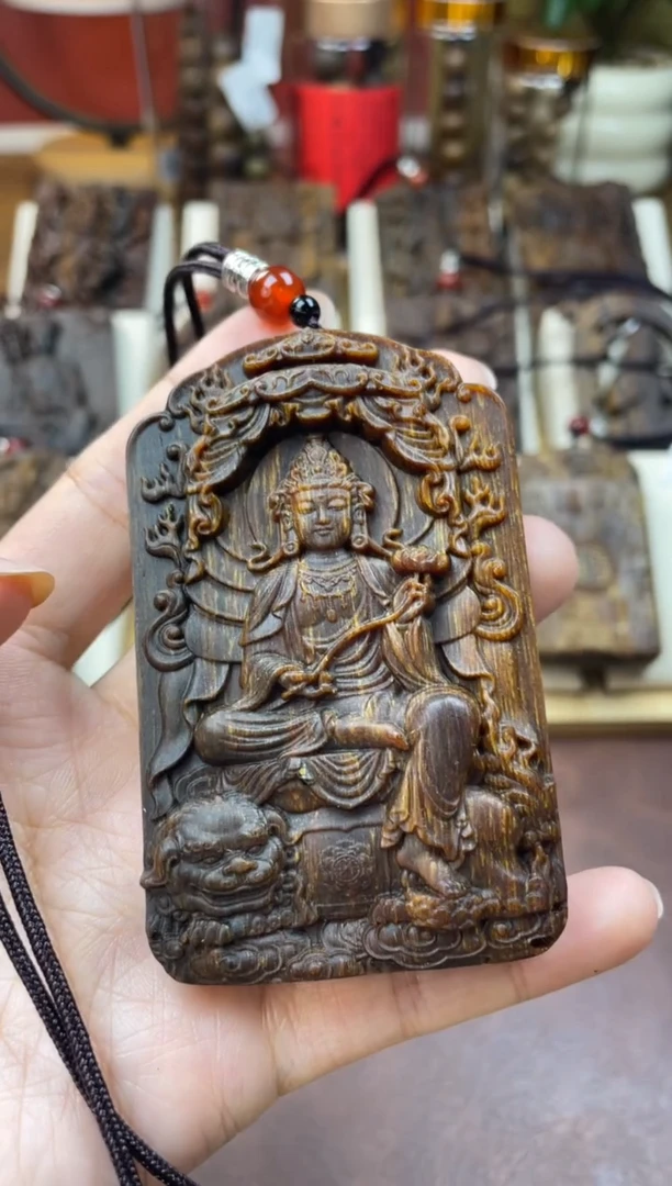 木木雕款芽庄 十二生肖守护 文殊菩萨 8cm 送养香瓶