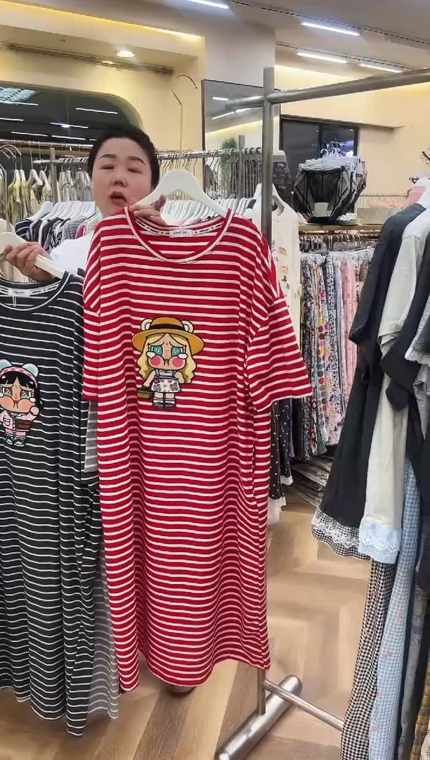 棉半袖睡裙160斤以下