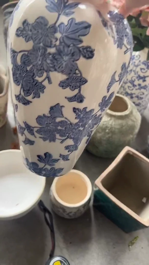 【闪购商品】陶瓷花盆高度29cm内口4.5cm