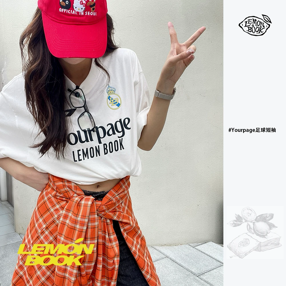 Lemon BookYourpage足球短袖纯棉宽松T恤夏季休闲LB25SS500012