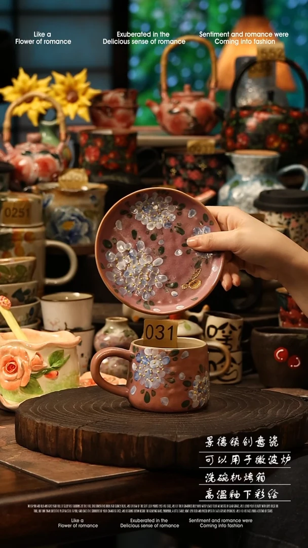 陶瓷景德镇高温釉下彩手工手绘款式