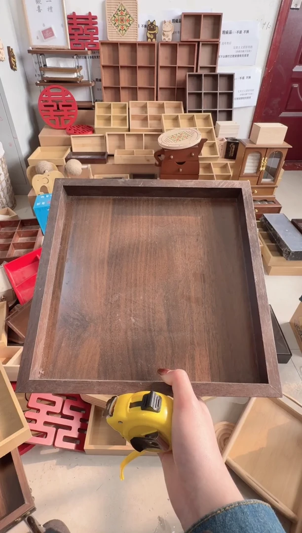 胡桃色正方形托盘微瑕拍下不退不换无售后