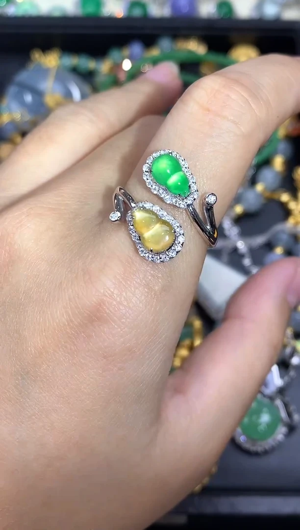 18K金镶嵌戒指翡翠646-中国好珍宝